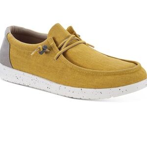 Sun + Stone Mens Yellow Padded Brian Round Toe Lace-Up Sneakers Shoes
